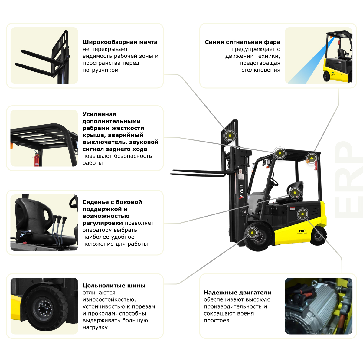 Электрический погрузчик YETT ERP16 li-ion ZSM550-SS